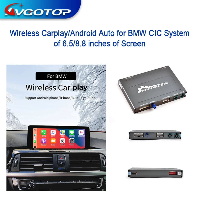 

Беспроводной Carplay/Android авто для BMW CIC система 6,5/8,8 дюймов экрана