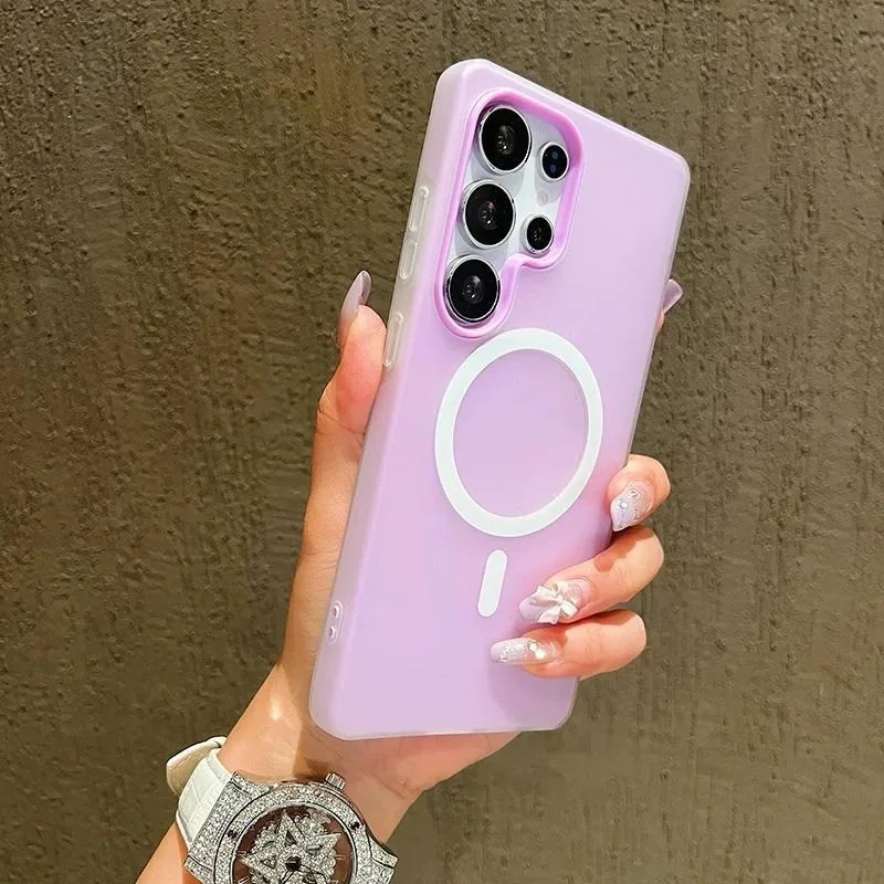 Luxury Candy Color Matte Phone Case with MagSafe Compatibility