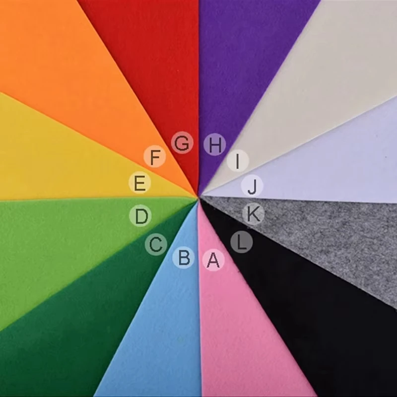 Polyester Felt Fabric, 3mm Thick, 30x30cm, for DIY Crafts & Home Decor