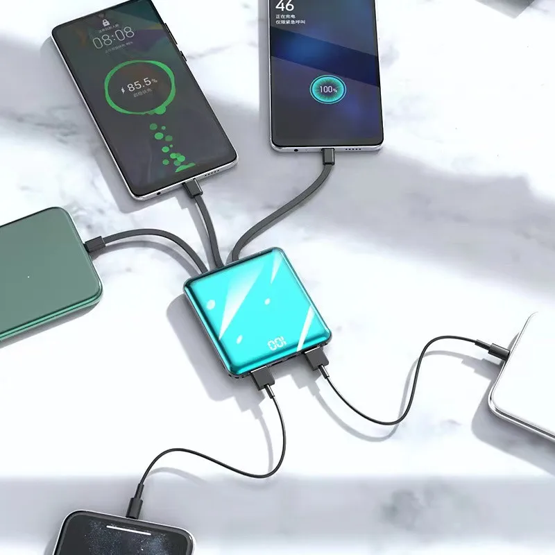 power bank best buy 20000mAh Mini Power Bank High-Voltage Cell Mobile Power Supply Mirror Digital Display Phone External Battery With Four Wires best powerbanks