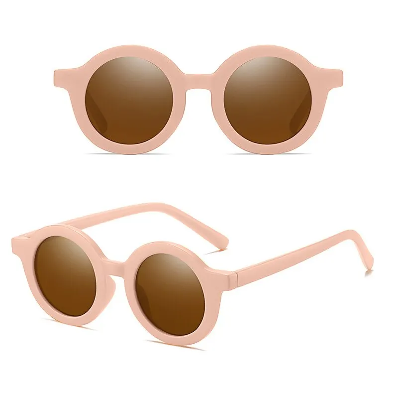 Ragazzo Ragazza Cute Baby Moda Bambini Occhiali da sole rotondi retrò Protezione UV Occhiali da sole classici per bambini_voghion.com