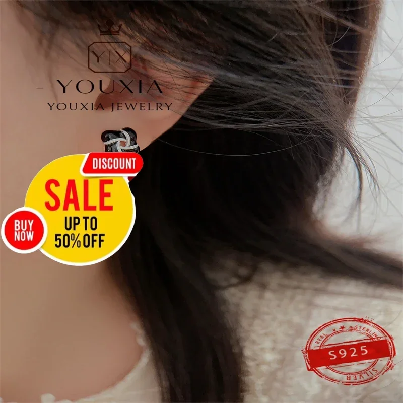 Western style Silver color Premium Series Earrings Luxury Fashion Couple Gift Sparkling Personalized Jewelry earrings for women