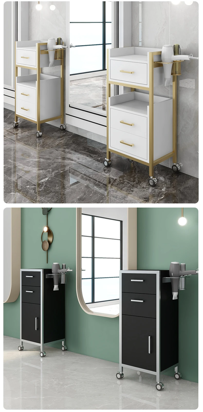 Description Picture 6 of itemStorage Hairdressing Trolley Utility Cosmetic Helper Auxiliary Cart For Beauty Salon Carrello Attrezzi Salon Furniture MQ50TC
