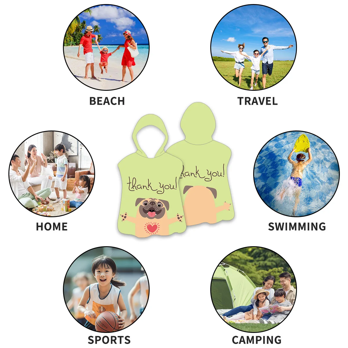 Hot selling children's cape cartoon microfiber print bath beach swimming children's hooded cape bath