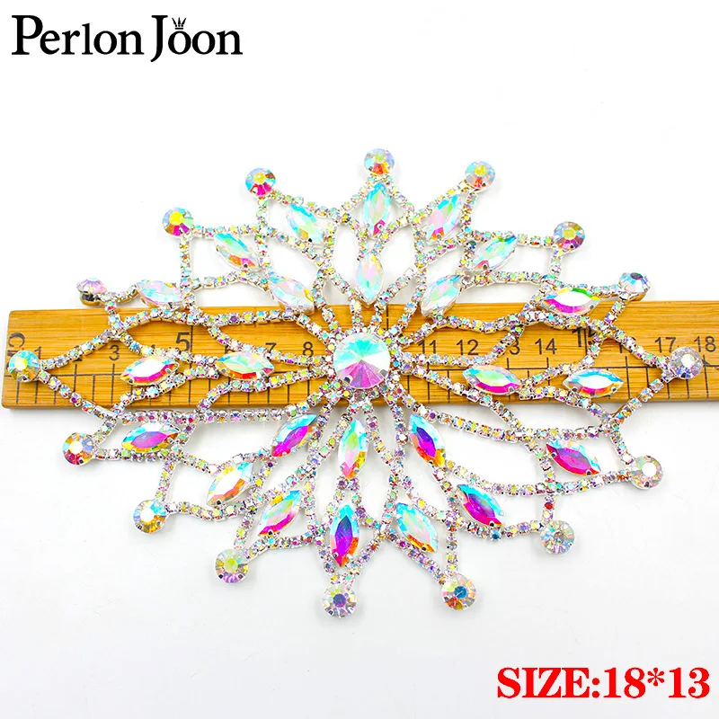1 Stücke Glitter Mesh Strass Applikation Dekoration AB Kristallglas Hochzeitskleid Schuhe Tasche Dekoration Zubehör YHZ042 – Detail 15