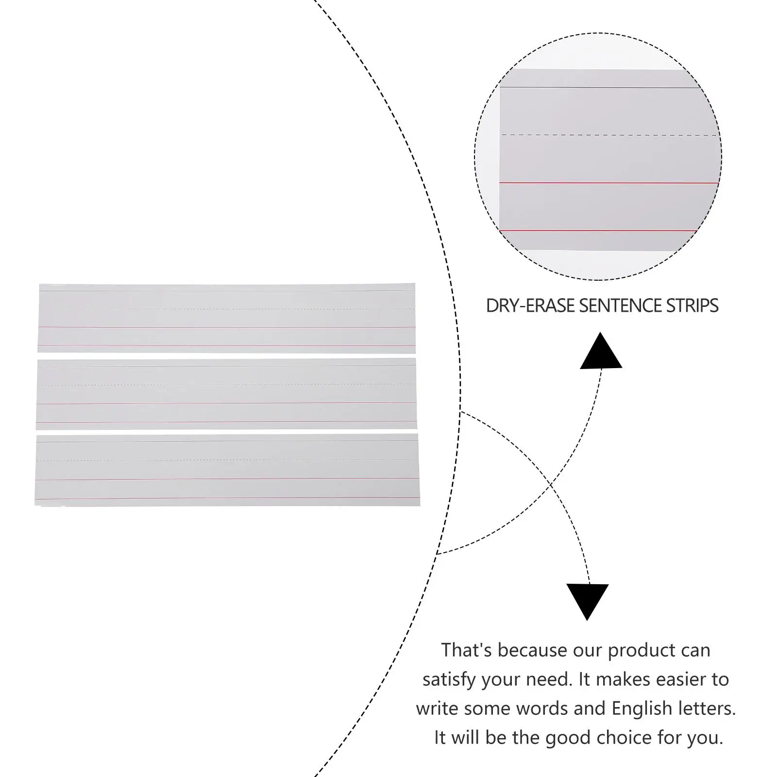 50pcs Dry-Erase Sentence Strips School Learning Sentence Strips Office Supplies