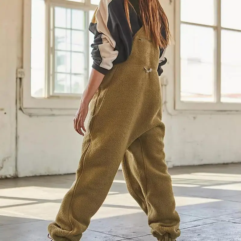 Fleece overalls voor dames, eendelige jumpsuits, verstelbare