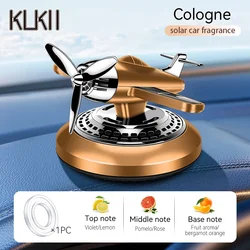 Solar-Powered Rotating Propeller Airplane Car Air Freshener & Fragrance Diffuser (Yellow Retro Fighter)