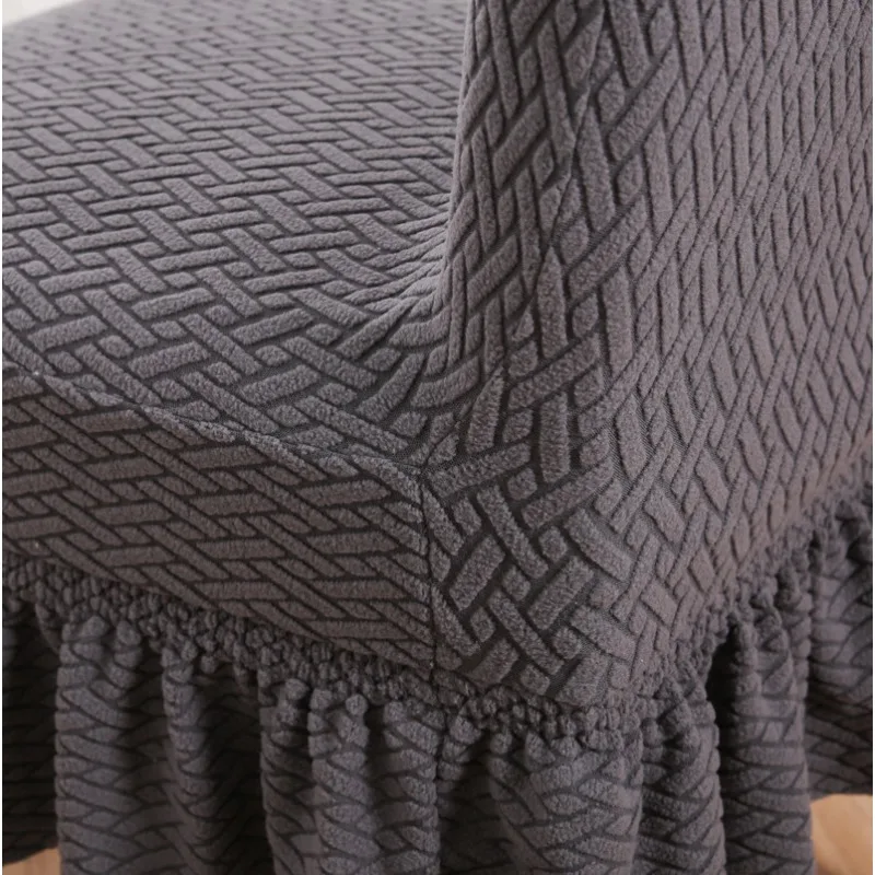Jacquard Skirt Elastic Home Chair, Living Room Chair Cover, Universal Size for All Seasons Chair Covers Dining Room