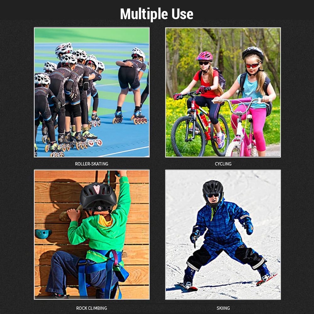 Adjustable Breathable Kids Bike Helmets Toddler Lightweight Full Face Bicycle Helmet with LED Light 16 Openings for 46-54cm Head 6