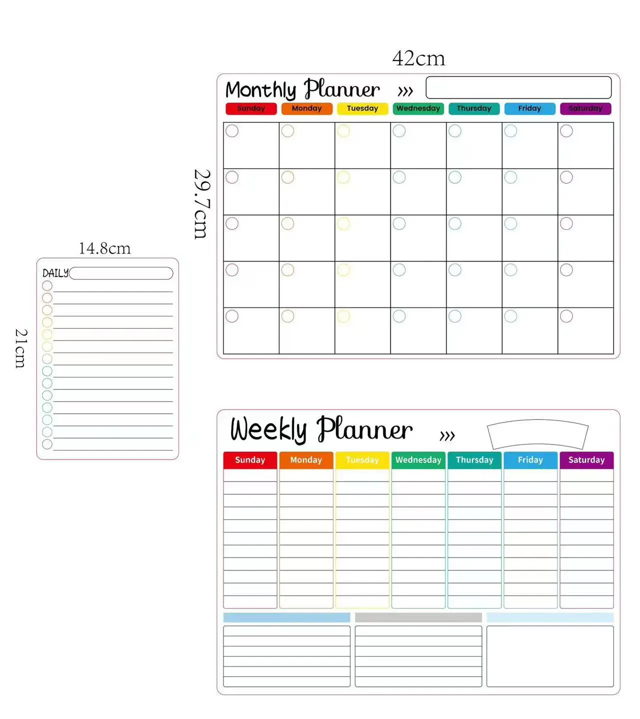 A3 Size Magnetische Koelkast Maandelijkse Wekelijkse Planner Kalender Tafel Droge Wissen Whiteboard Schema 'S Koelkast Sticker Message Board