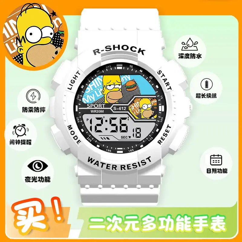 Cartoon Anime Waterproof Sports Chronograph Watch for Kids - Fun Birthday Gift