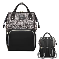 LEQUEEN Leopard Print Women Backpacks Multifunction Ladies Shoulder Backpack Large Capacity Mommy Bags Baby Changing Diaper Bags 1