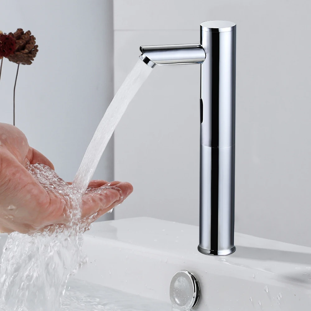 

Infrared Sensor Faucet Touchless Automatic Tap Deck Mount Cold Water Faucet Basin Sink Bathroom Kitchen