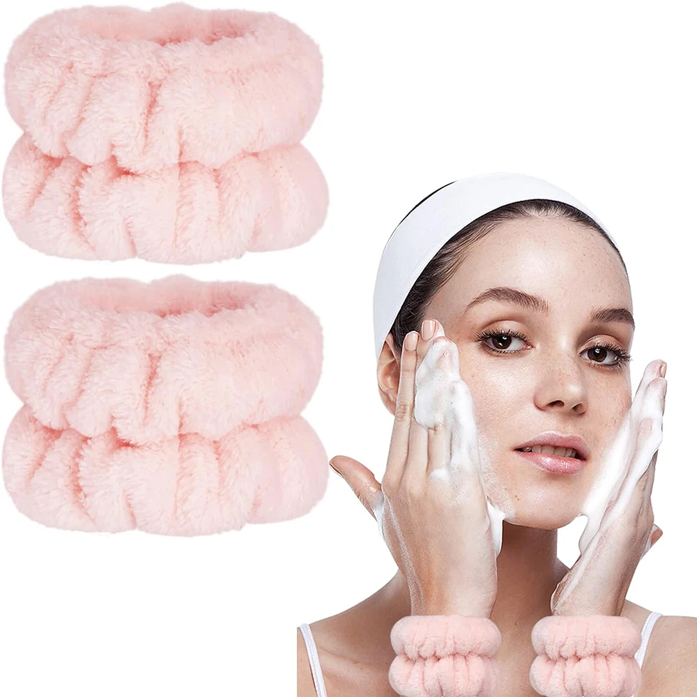 2 Pcs Microfiber Washing Wristbands For Women's Face Washing