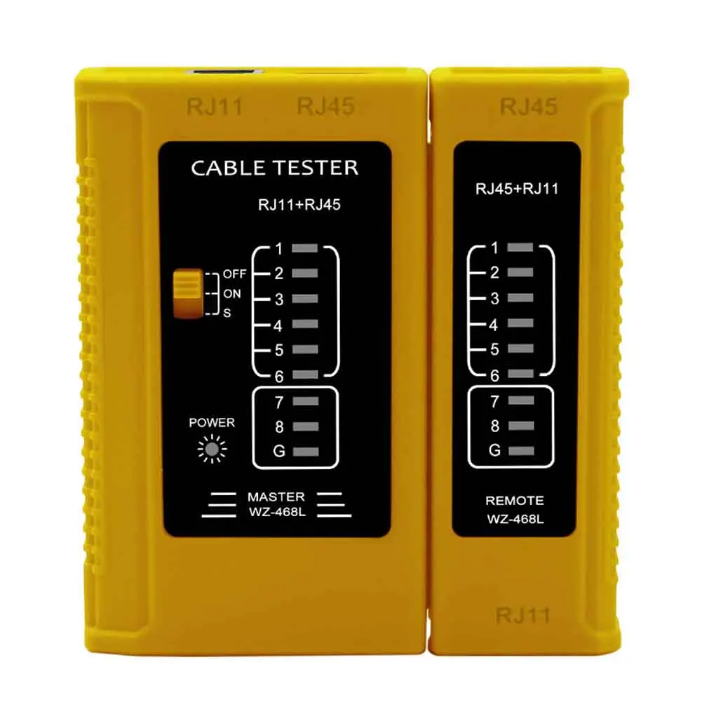 

Network Cable Tester RJ45 RJ11 Wiring Problem LED Indication Circuits Home Office Repair Tool Ethernet Lan Micro Interface
