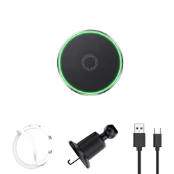 Magnetic Wireless Car Charger Mount with 15W Fast Charging & 360° Rotation (15W Charger holder)