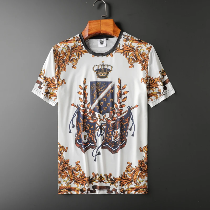 

Мужская одежда в европейском и американском стиле, Новинка лета 2022, модная футболка из вискозы с короткими рукавами и круглым вырезом