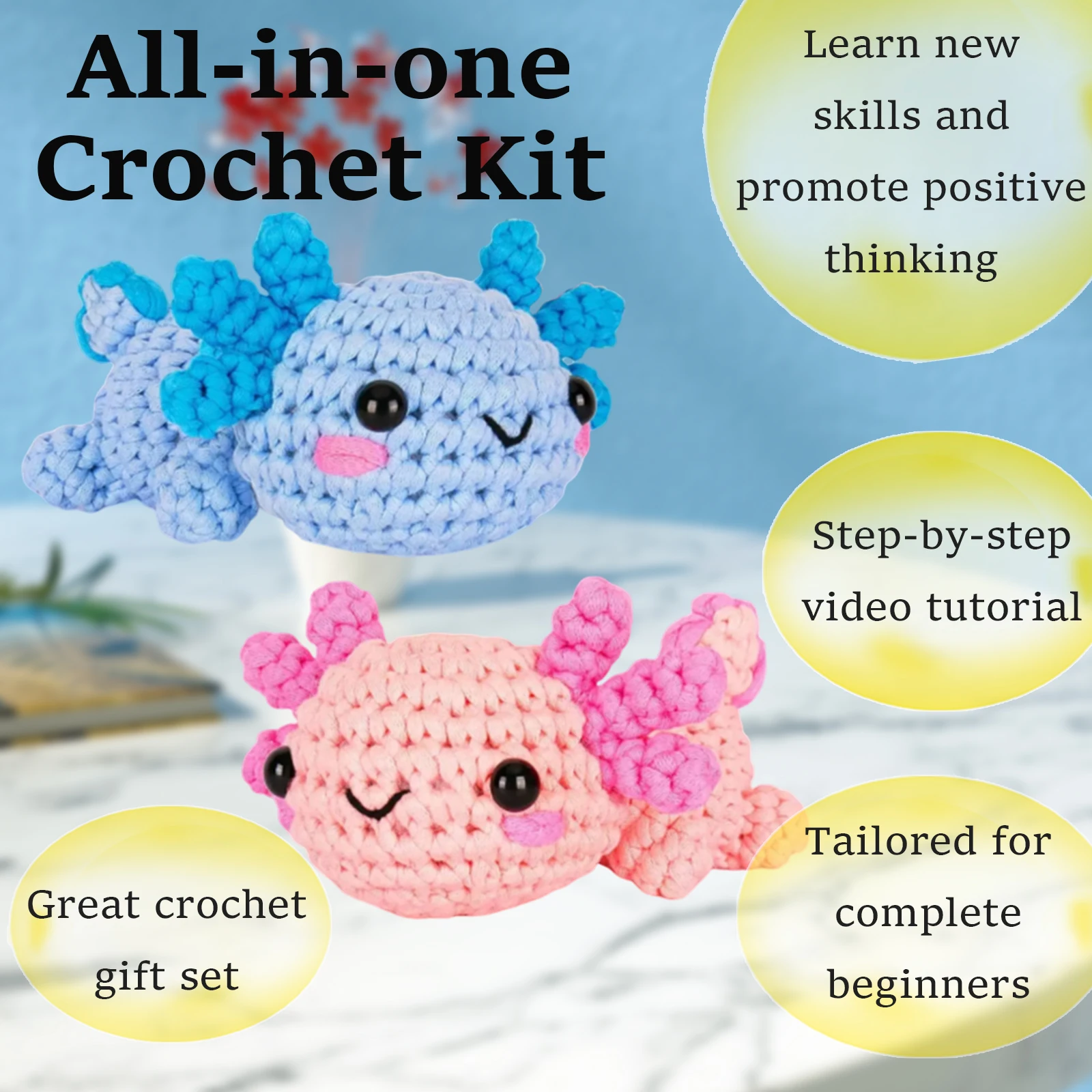 Crochet Kit Crochet Kit for Beginners with Wool Stuffing