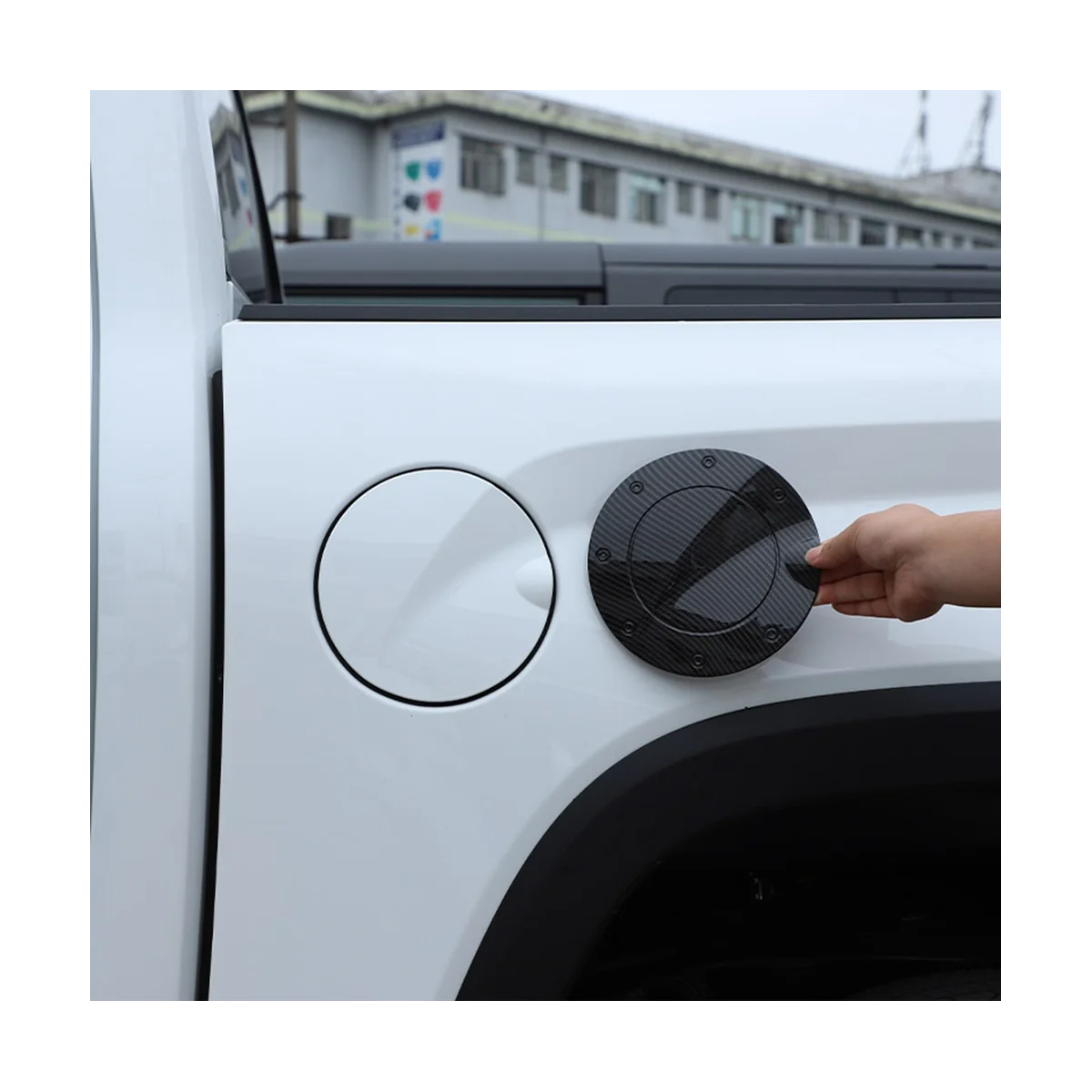 

For Toyota Tundra 2022 2023 Accessories Car Fuel Filler Tank Cover Cap Decoration Stickers ,ABS Carbon Fiber