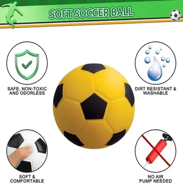 Lightweight Football Squeezable Foam Soccer Ball High-Density Training Ball Easy to Grip 5
