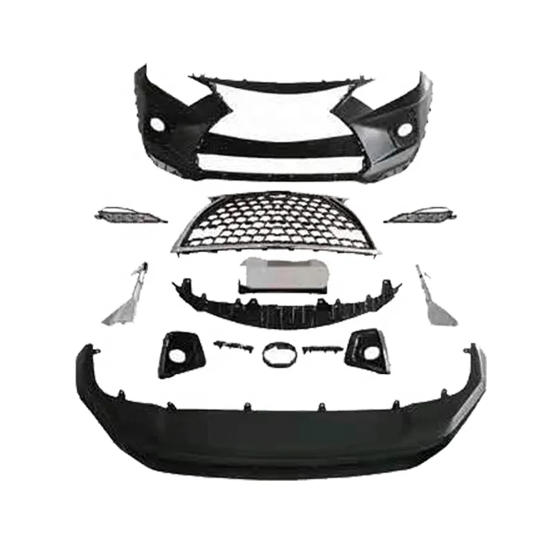 

Good PP Front Bumper New Car Parts Assembly for 2020 Rav4 Upgrade Lexus RX Style Front Face Car Bumper Body Kit