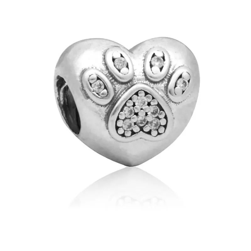 Wholesale DIY Fashion heart footprint Charm for making accessories for jewelry alloy pendants bracelets beads CTB140