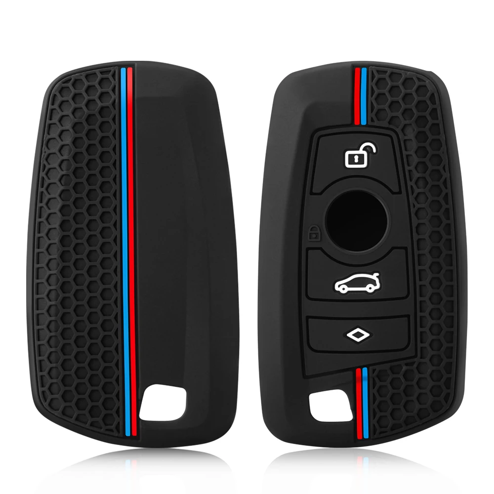 Premium Silicone Car Key Cover - Protective Remote Fob Shell Jacket with 3 Buttons