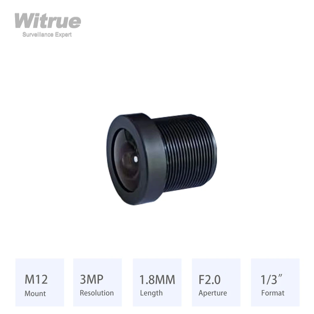 Fisheye Lens HD 3MP 1.8MM 170 Degree Wide View Angle M12 Mount Aperture F2.0 Format 1/3
