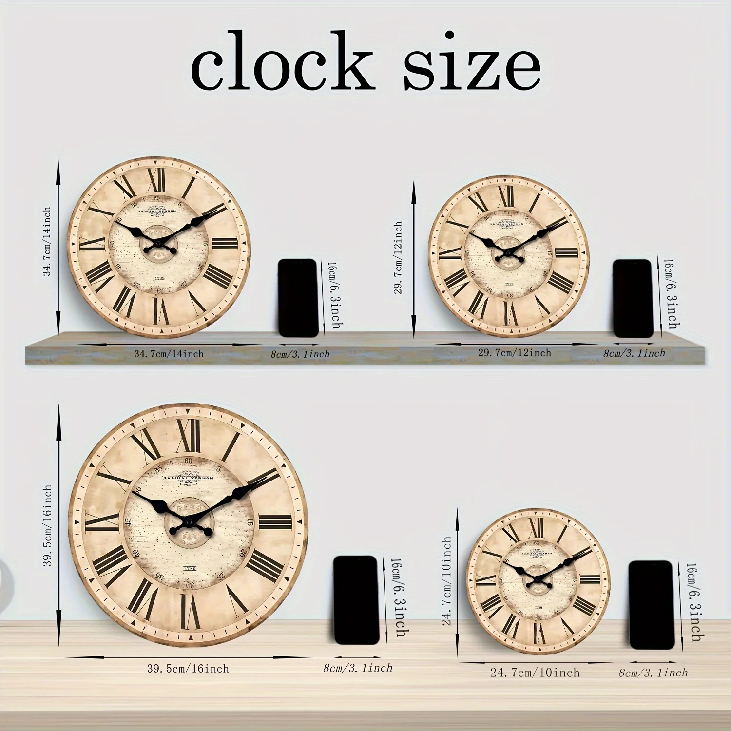 Wooden Roman Numeral Clock 4
