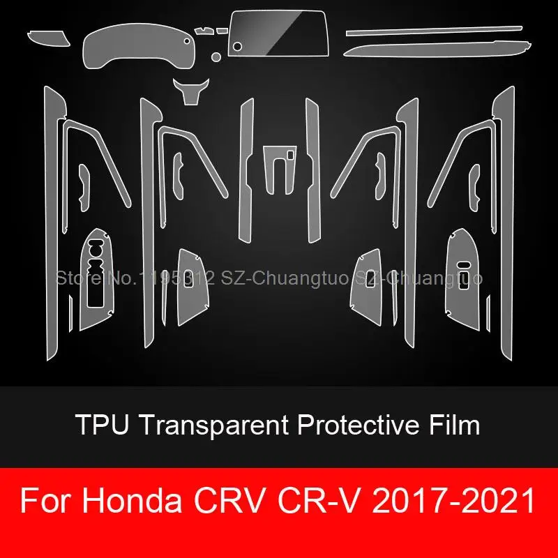 

TPU for Honda CRV CR-V 2017-2021 Transparent Protective Film Car Interior Sticker Central Control Gear Door Air Navigation Panel