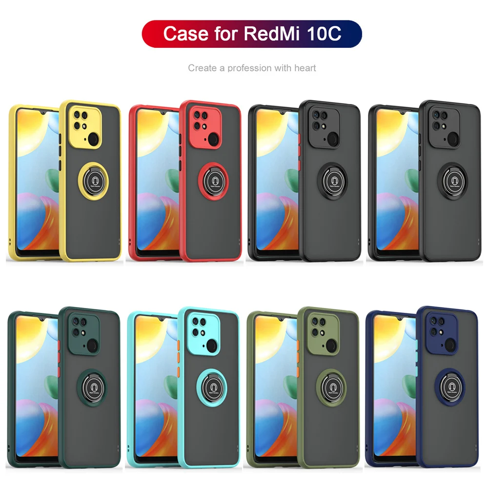 KEYSION Fashion matt ümbris telefonile Redmi 10C 10 india 9C läbipaistev rõngasalus Põrutuskindel telefoni kate Xiaomi Redmi 10 P jaoks_voghion.com