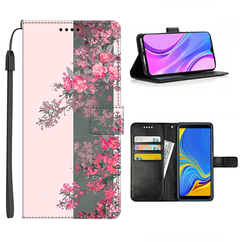 Elegant Leather Wallet Flip Stand Case with Magnetic Closure