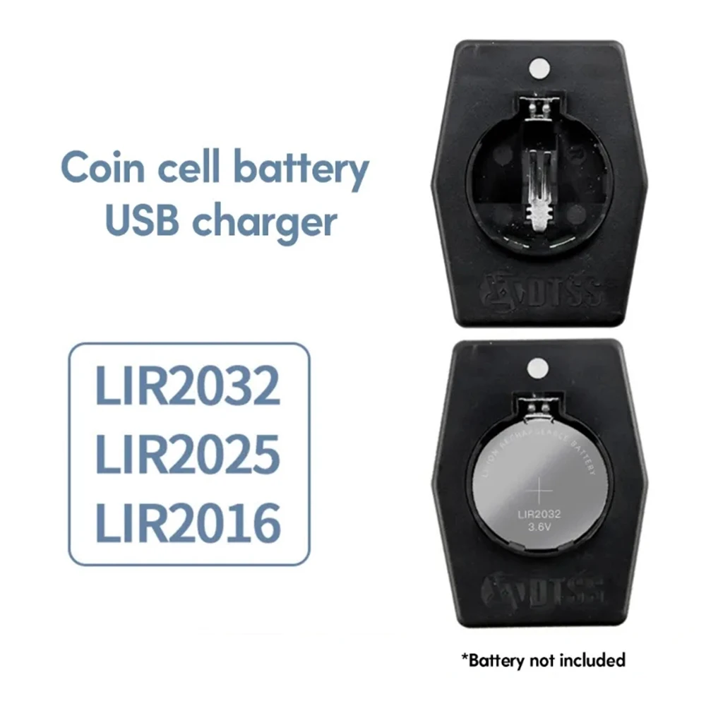 Battery Charger Battery Charger Adapter Portable Mini Button Cell Battery Charger LIR2032H LIR1632 LIR LIR Type-C Charge 3.6V Li-ion Cell Batteries Charger