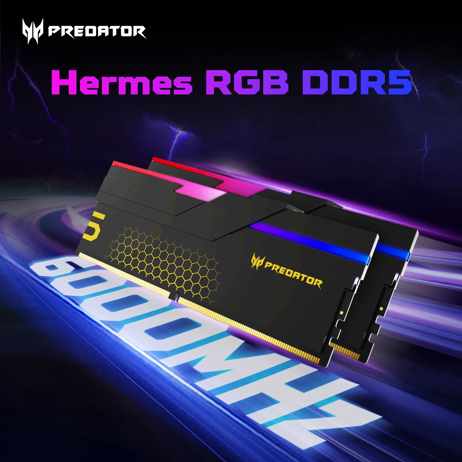 Predator Hermes DDR5 48GB（24*2）8400MHz ACER PREDATOR Hermes RGB DDR5 RAM Memory 48GB(2x24GB
