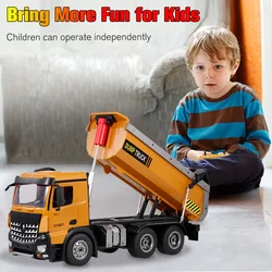 Wltoys – camion benne télécommandé à l'échelle 14600 1/14, 2.4Ghz, véhicule de Construction RC, jouet avec lumières LED, Simulation sonore 