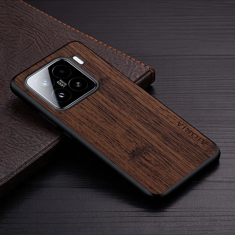Luxury Bamboo Wood Pattern Leather Case Cover