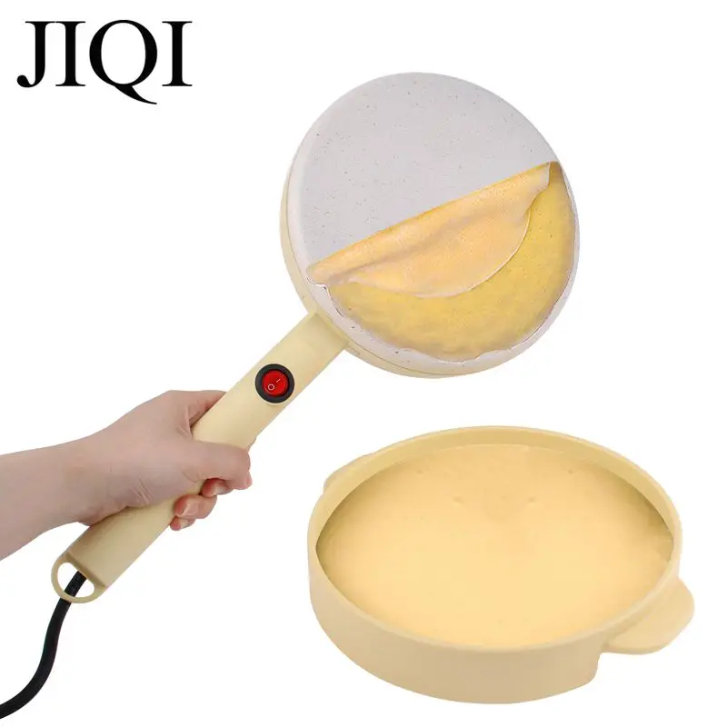 JIQI Electric Crepe Maker Pizza Pancake Machine Non-stick Griddle baking pan Cake machine kitchen cooking tools 220V Pink EU US