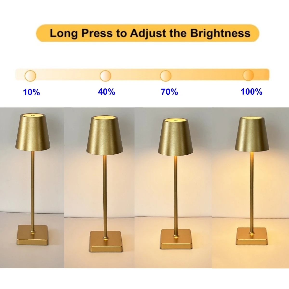 LED Light Rechargeable Wine Bottle Lamp Touch Control of 3 Colors and Stepless Dimming Table Lamp Night Light