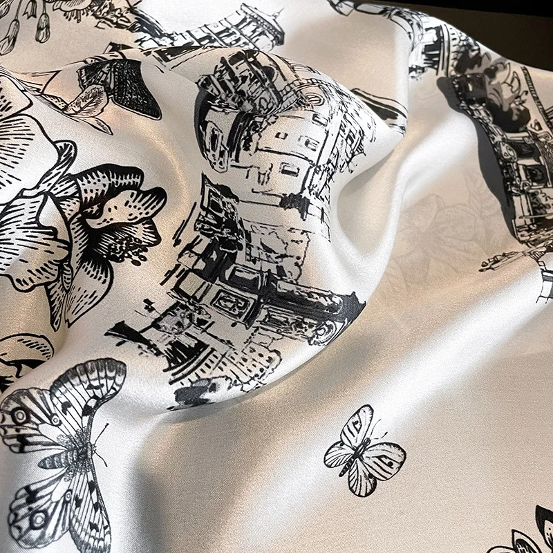 100% Silk Scarf Women 53*53cm Square Foulard Female Design Print Neck Scarf Hair Bandana Wirst Headkerchief 3