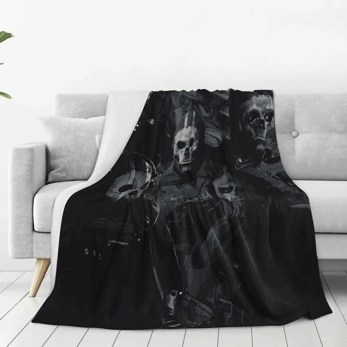 Simon Ghost Riley Blankets Flannel Lightweight Sofa Throw Blankets For Couch Bedding Outdoor Throws Bedspread Quilt 6