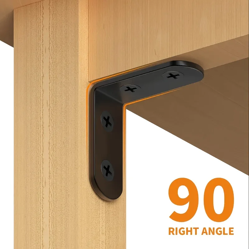 Description Picture 6 of itemStainless steel L-shaped corner bracket - black surface, suitable for wooden frames, dressing tables, wardrobes