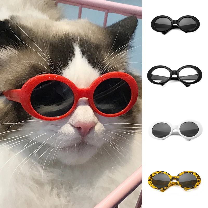 Fajny kot okulary przeciwsłoneczne dla małych psów koty moda okulary okulary  okrągłe Puppy Cat okulary fotografia rekwizyty akcesoria dla zwierząt| | -  AliExpress