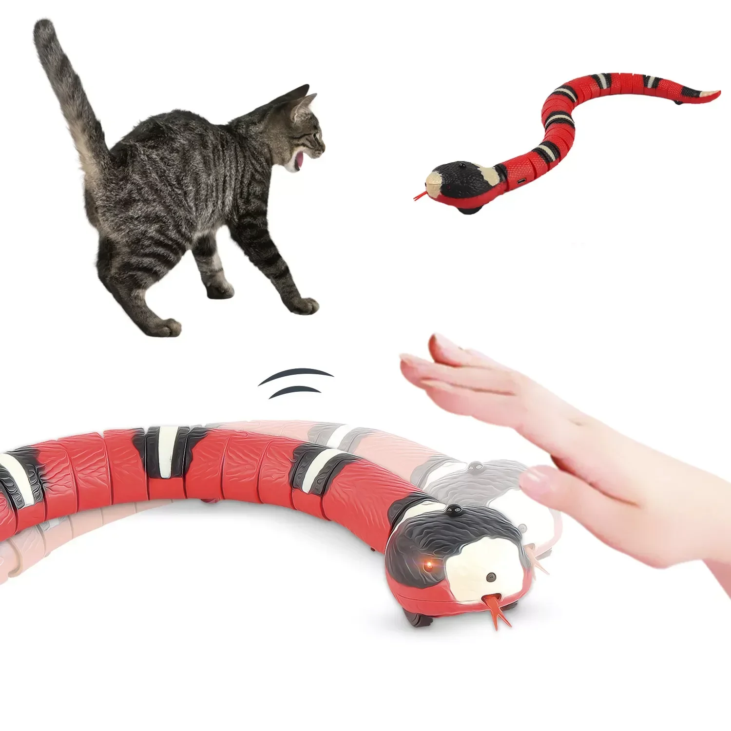 

Creative Smart Sensing Cat Toys Electric Snake Interactive Toys USB Charging Teasering Toys for Cats Dogs Pet Cat Accessories