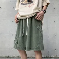 shorts men gym 2024 Loose Star Patchwork Short Men Vintage Summer Basic Simple Hot Sale Leisure Ulzzang Streetwear Chic Shorts 1