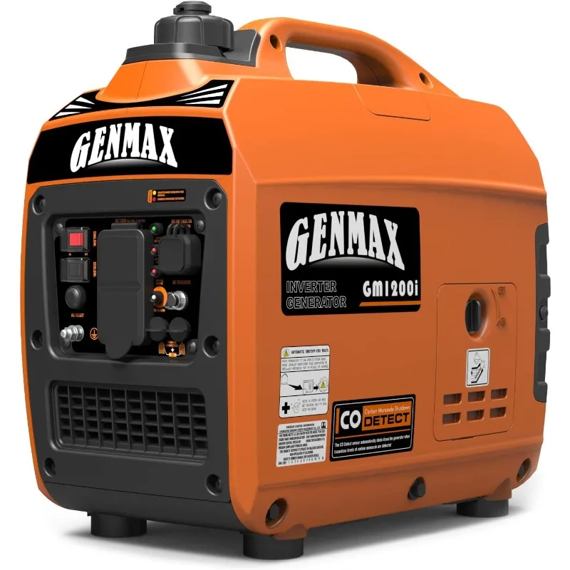 

GENMAX Portable Inverter Generator，1200W ultra-quiet gas engine, EPA Compliant, Eco-Mode Feature, Ultra Lightweight