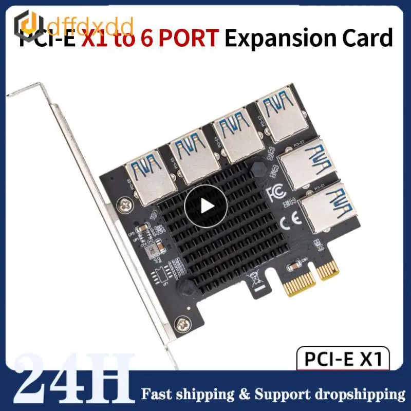 

PCI-E To PCI-E Adapter 4X 1 ToI-Express Slot 1x To 6x USB3.0 Special Riser Card Extender PCIe Converter For BTC Miner Minin