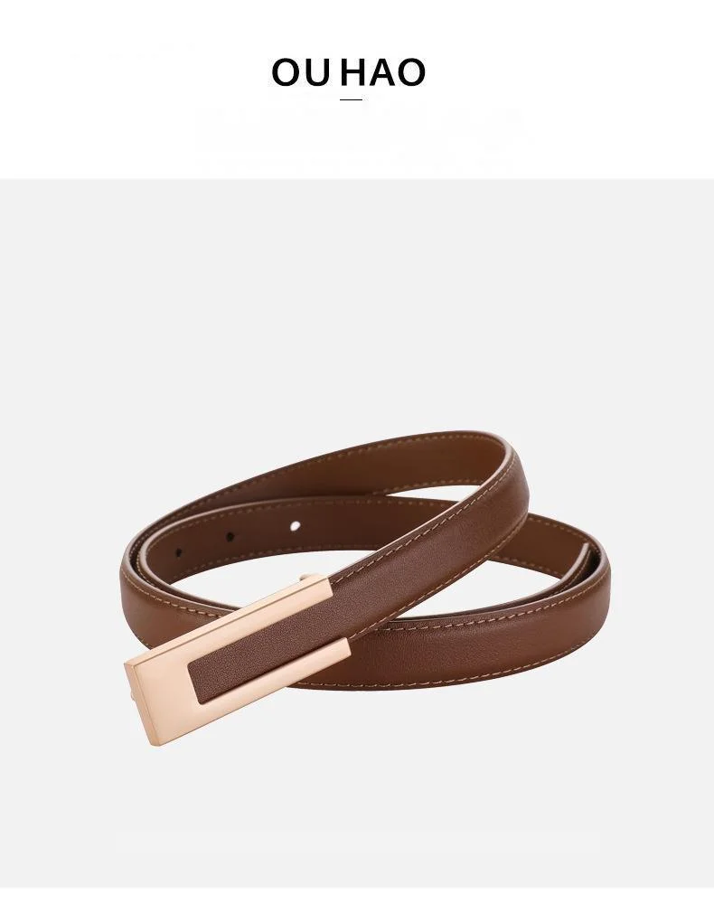 Ceinture fine en cuir pour femme ceinture polyvalente pour robe_voghion.com