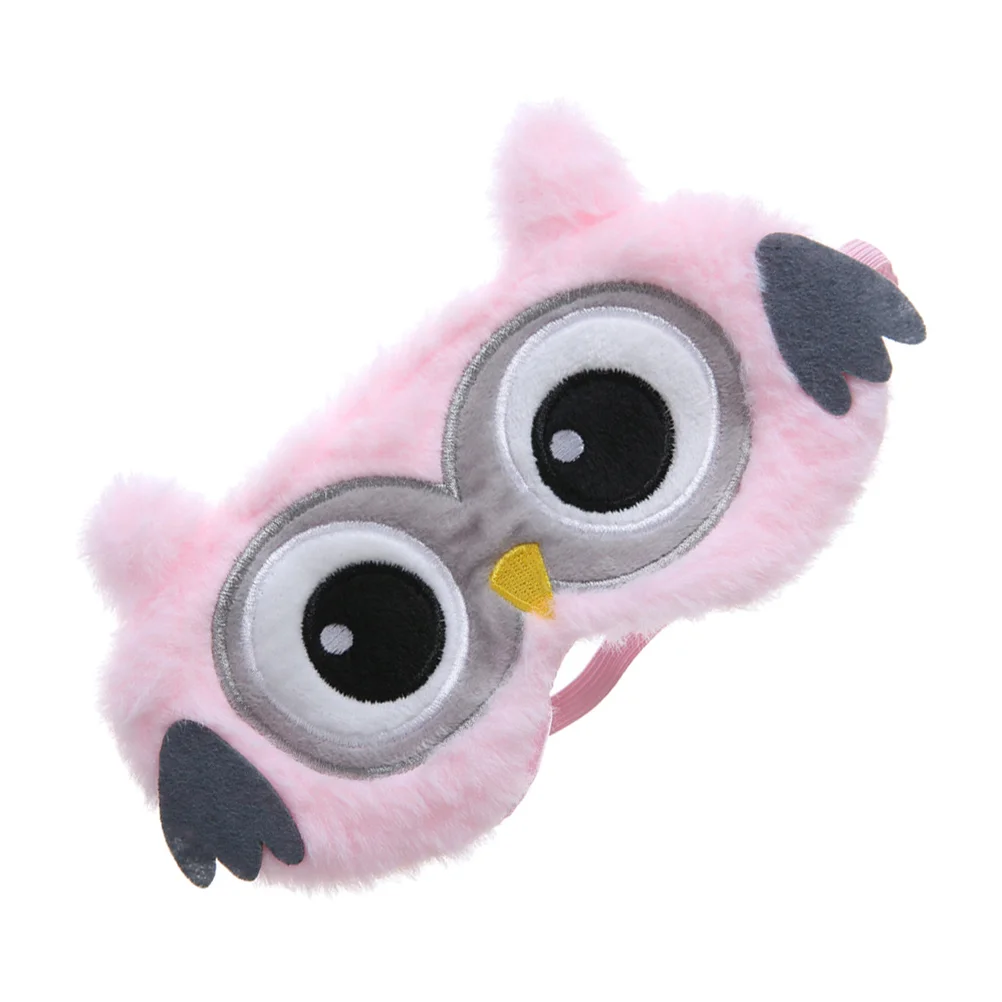 

Plush Eye Mask Owl Theme Blindfold Cloth Delicate Patch Breathable Snap Cover Useful Sleep Sleeping Travel