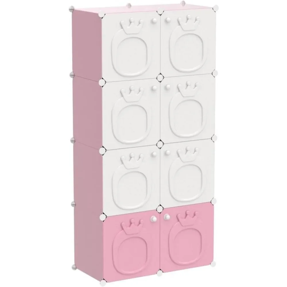 Children's Wardrobes, Kids Wardrobe Closet,Baby Closet Cabinet with Door.Baby Girls Closet Armoires Organizer for Bedroom 6